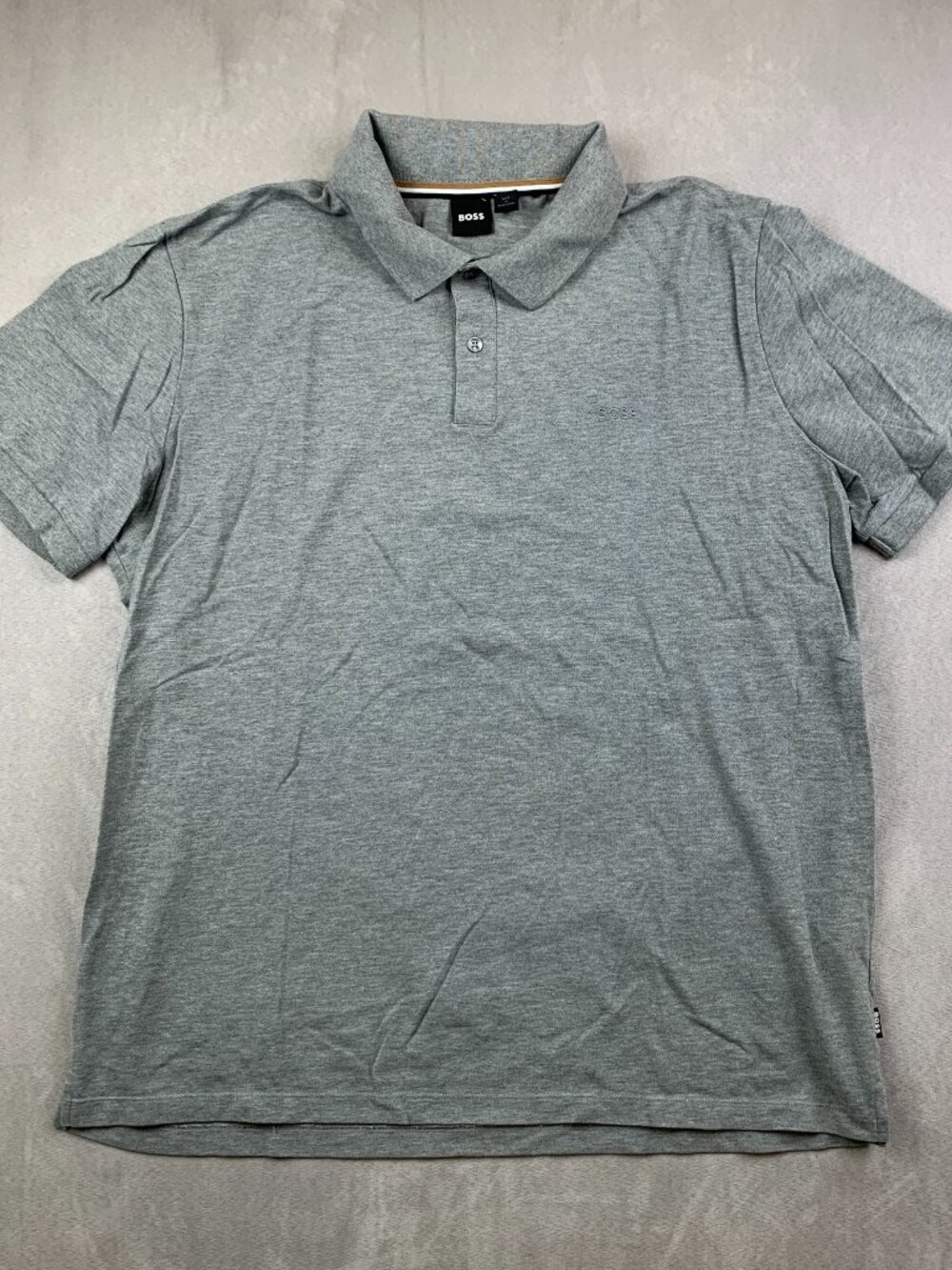 Hugo Boss Mens Shirt 3XL Gray Pallas Polo Pique Knit Short-Sleeve Cotton Luxury